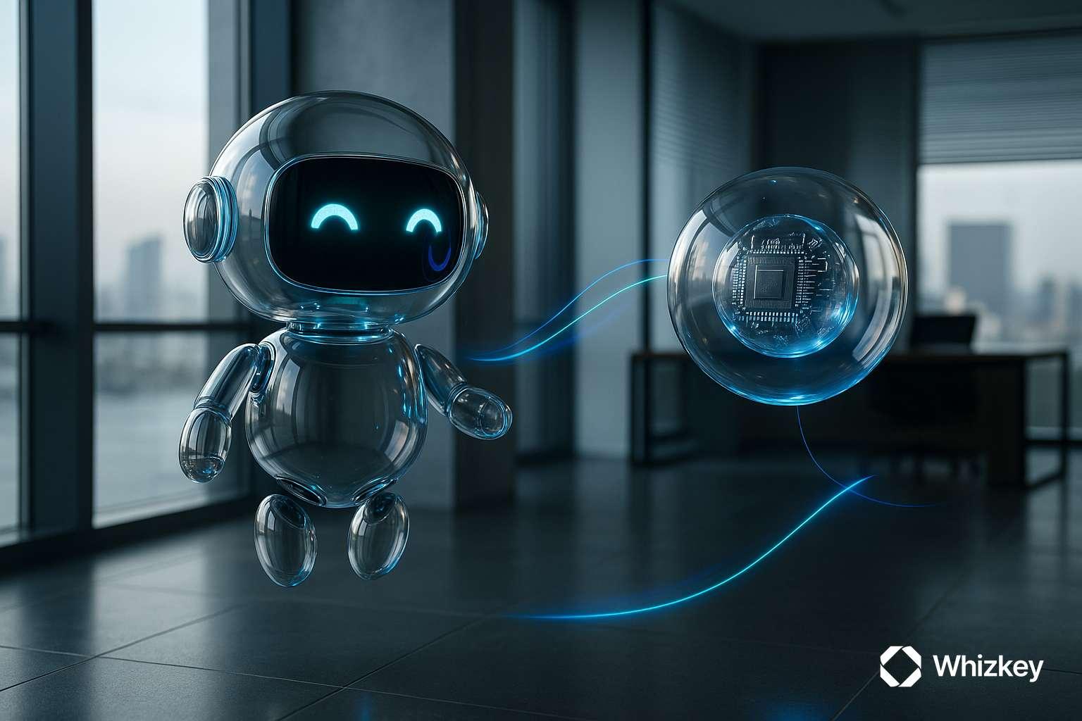 AI chatbot interacting with intelligent orb symbolizing agentic AI for Kuwait government