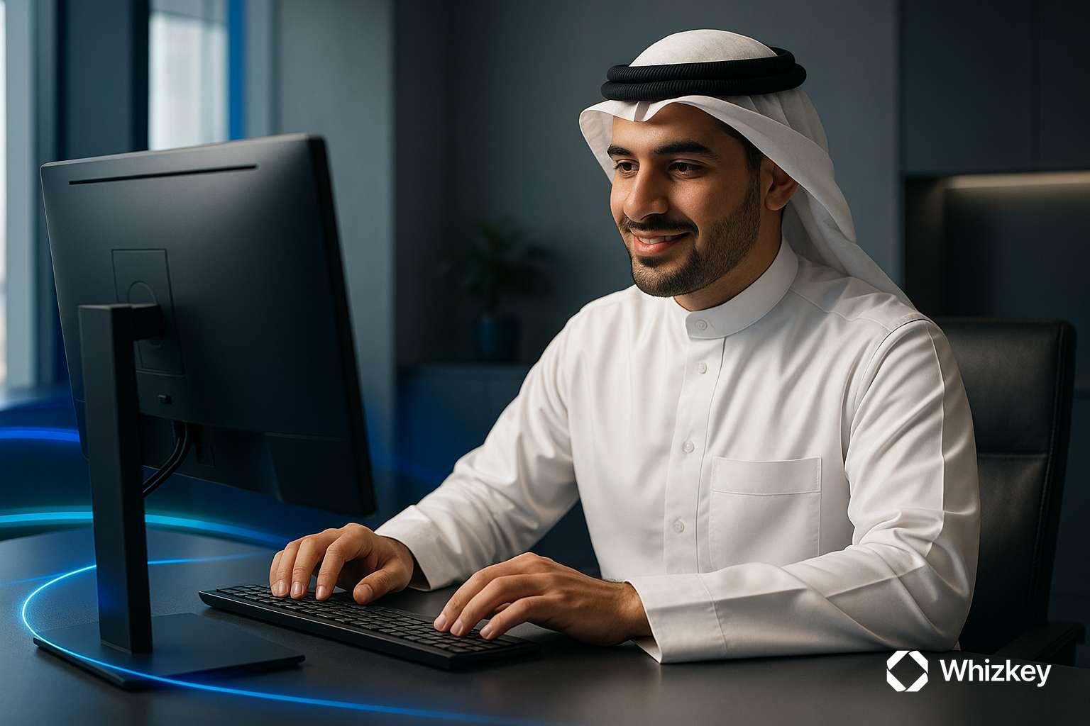 Kuwaiti employee exploring explainable AI insights