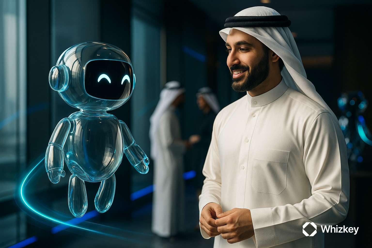 AI chatbot collaborating with Kuwaiti professional as technology enabler for circular economy goals