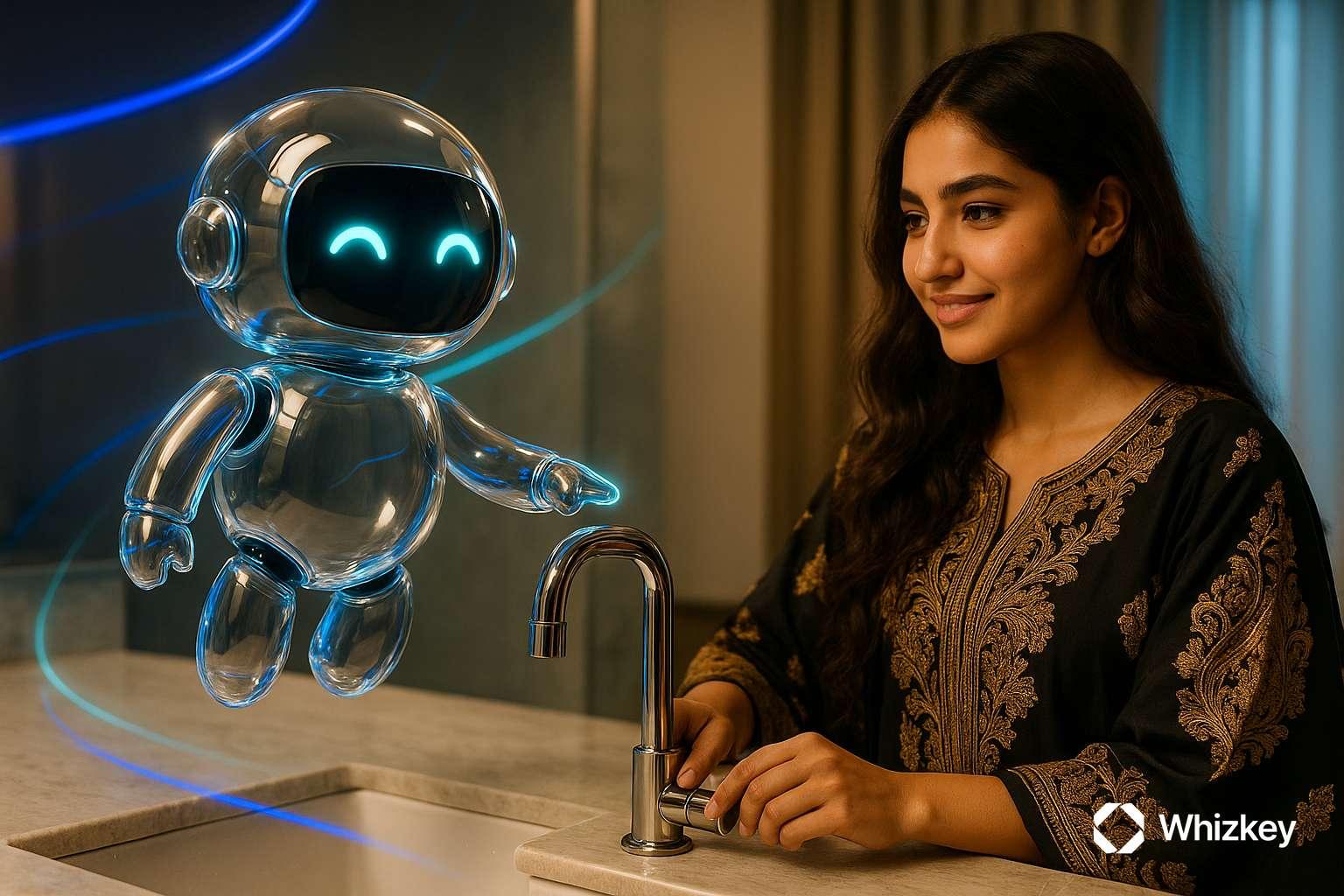 AI chatbot guiding Kuwaiti woman to save water by keeping faucet off in villa