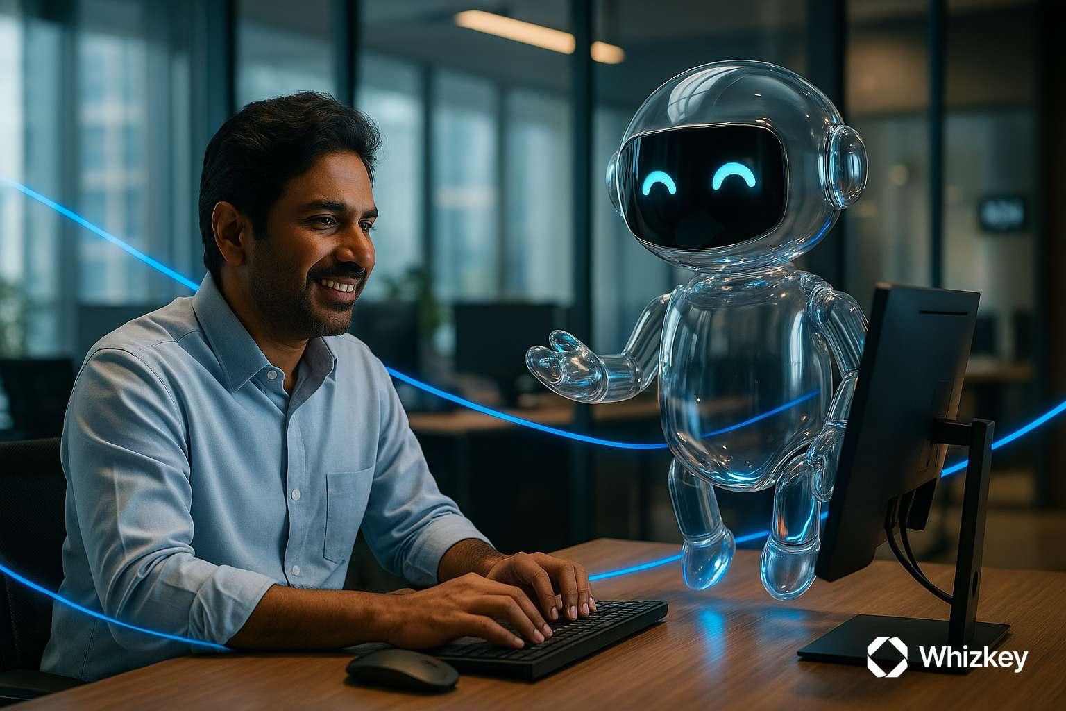 AI chatbot assisting IT worker in Kuwait office