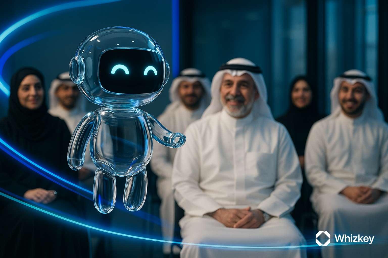 Glass AI chatbot guiding Kuwaiti banking professionals in training session
