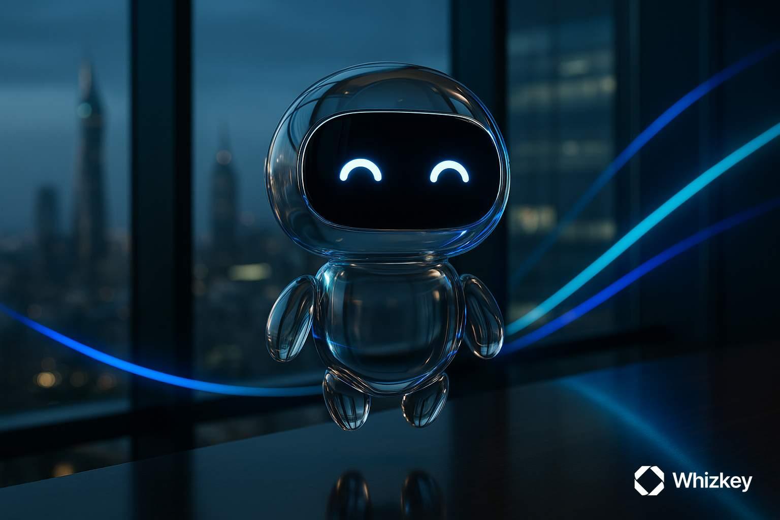Transparent glass chatbot symbolizing AI automation in Kuwait banking sector
