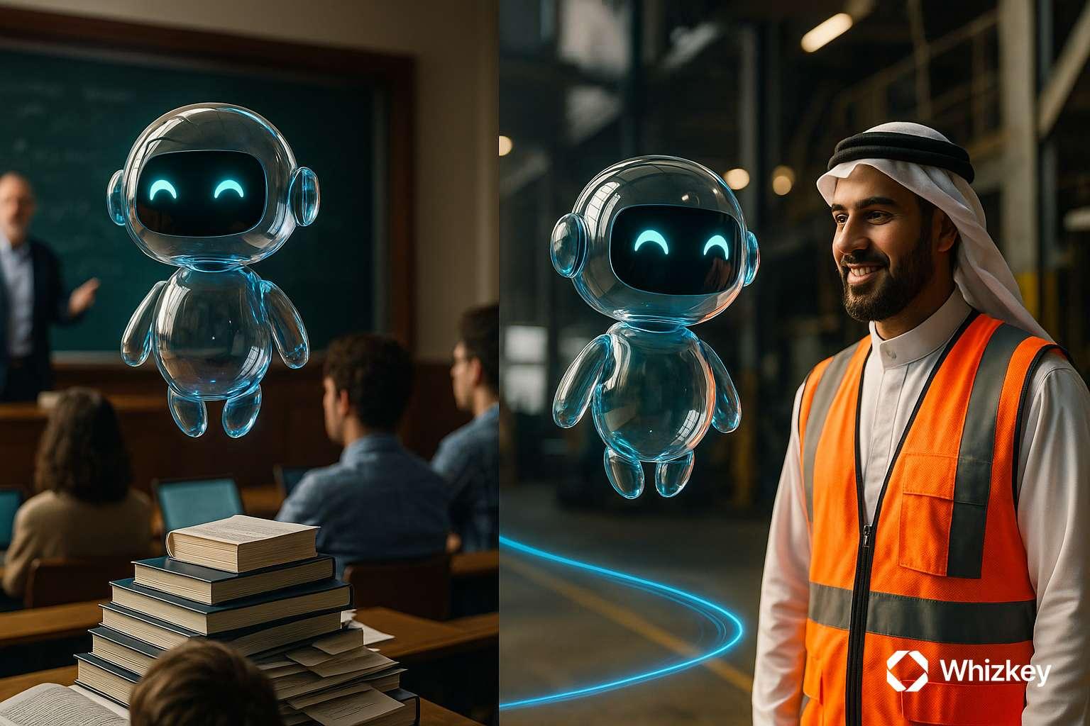 AI chatbot learning in university and assisting Kuwaiti worker in industry