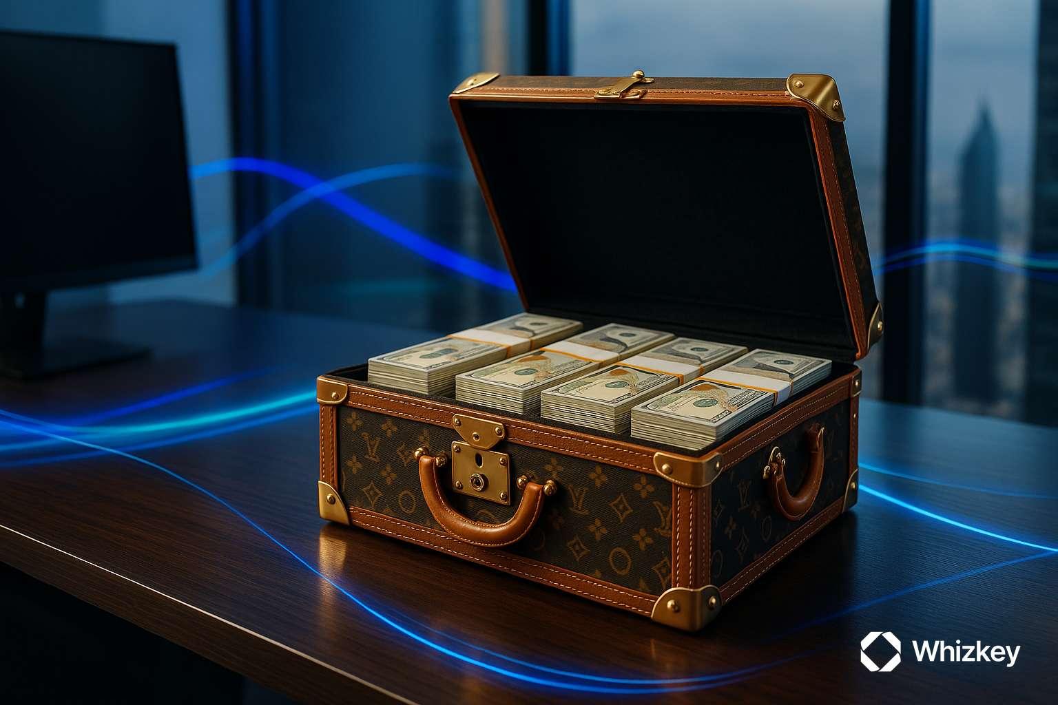 Luxury chest filled with cash stacks symbolizing ROI benchmarks in software development