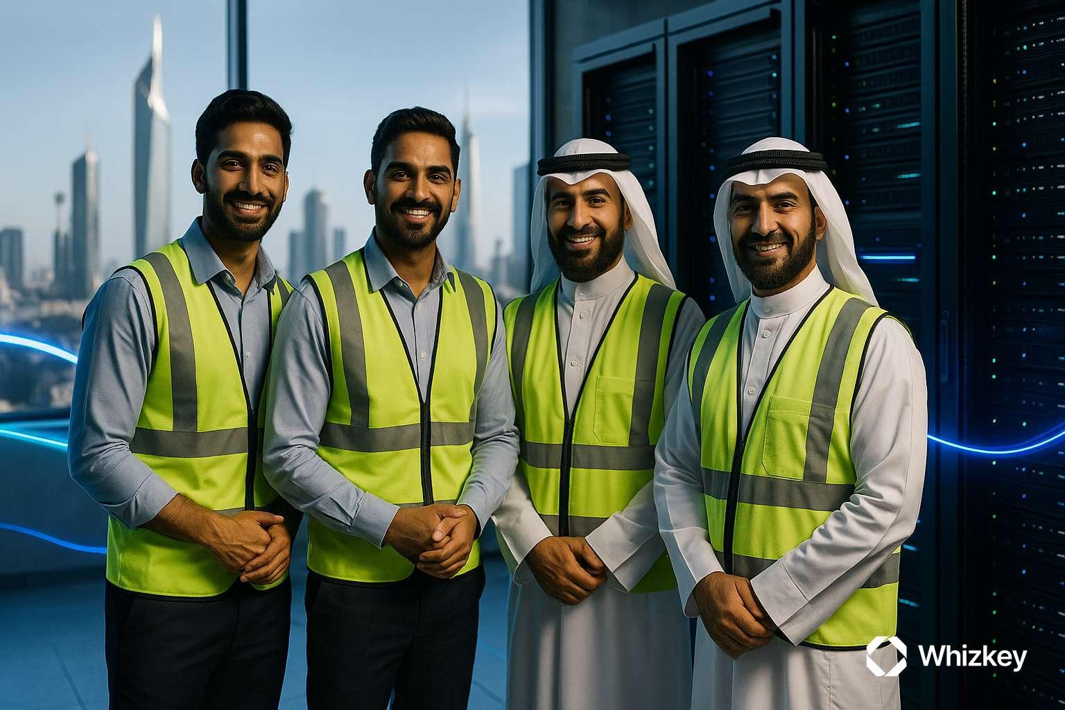 Indian and Kuwaiti engineers ensuring compliance and security in Kuwait’s software development