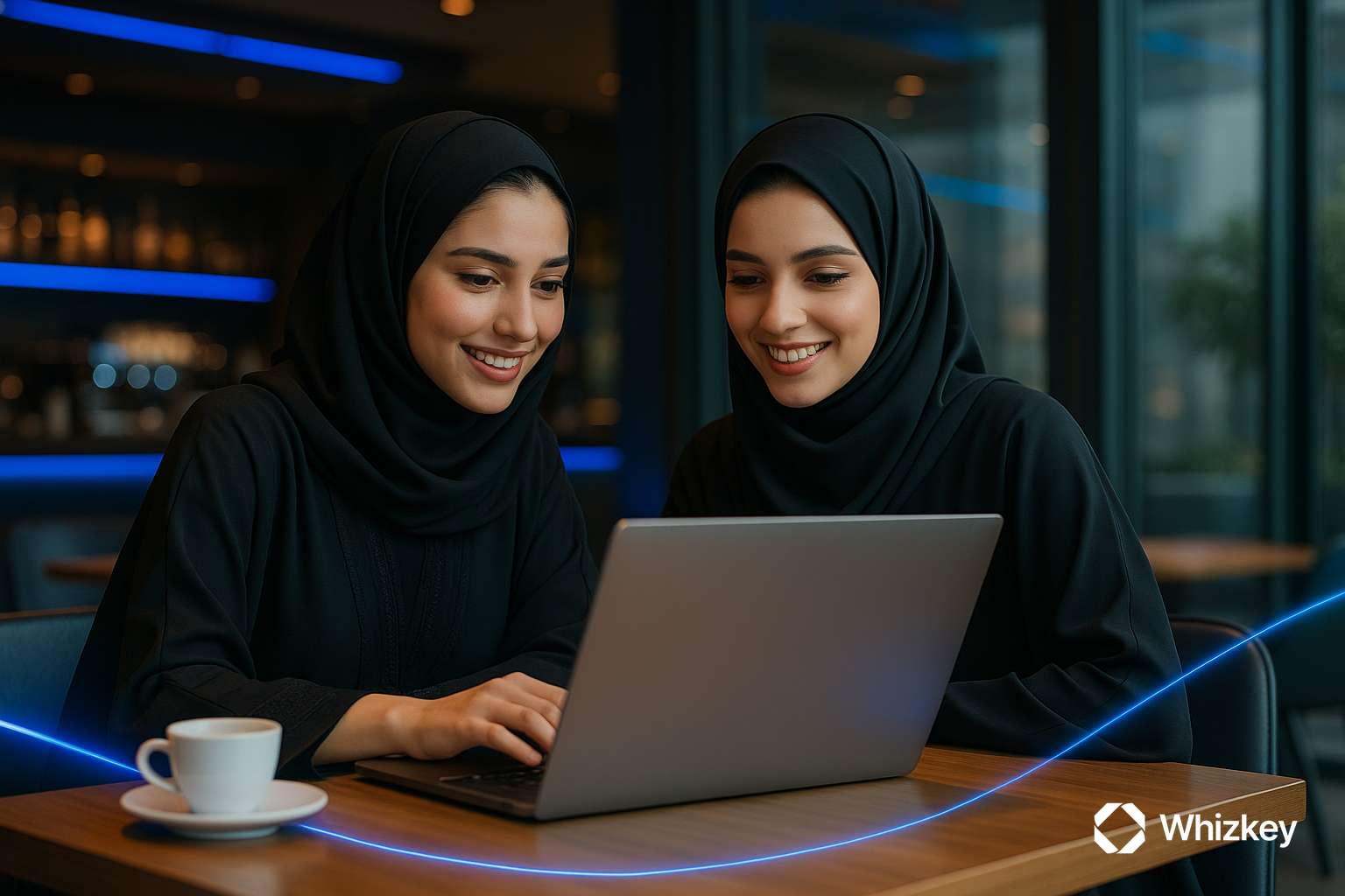 Kuwaiti women exploring AI-powered retail and e-commerce solutions