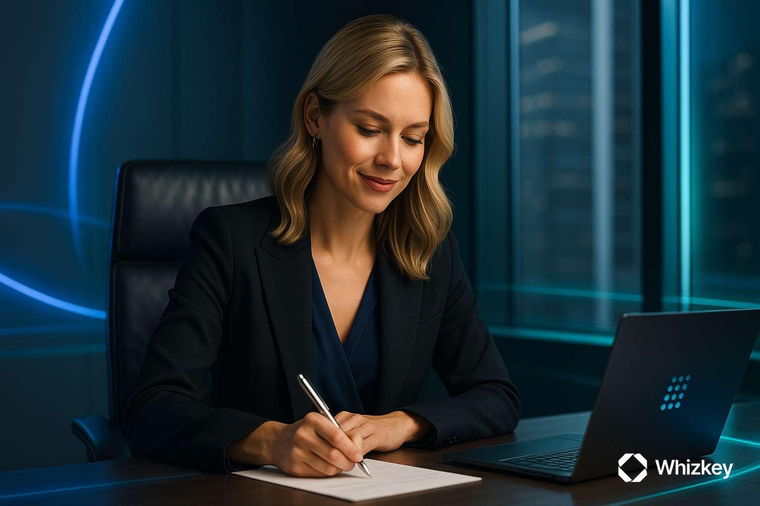 Executive signing strategy plan for AI development partner selection