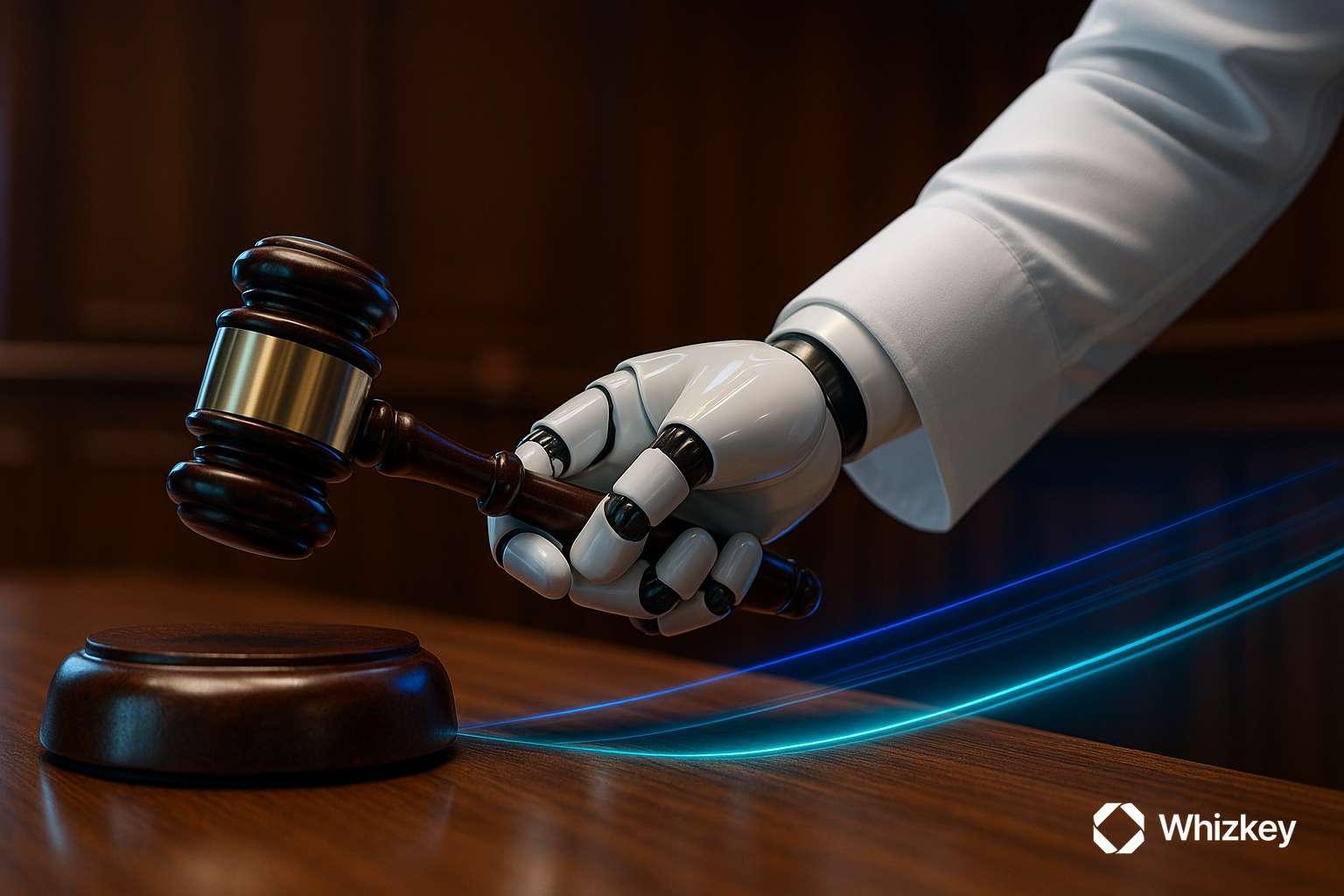 Robot hand symbolizing AI-driven legal and compliance solutions in Kuwait