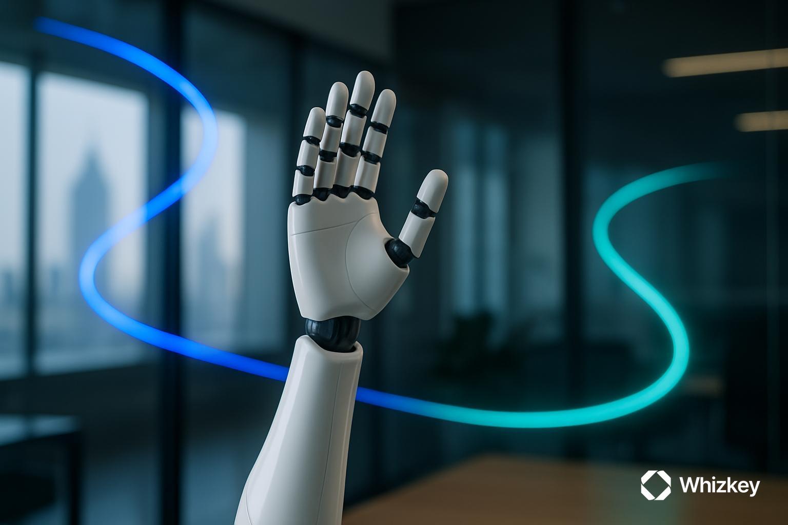 Robotic hand greeting to symbolize Kuwait’s AI transformation and intelligent automation