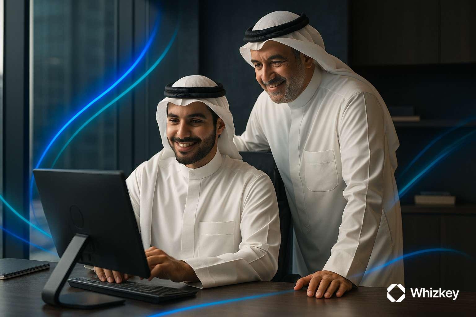 Kuwaiti executives collaborating on digital ROI to reduce hidden costs