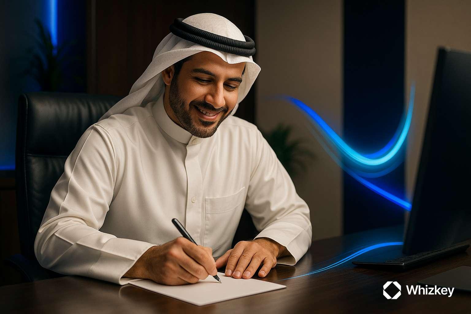 Kuwaiti executive representing decision-making and strategic planning in software development partnerships