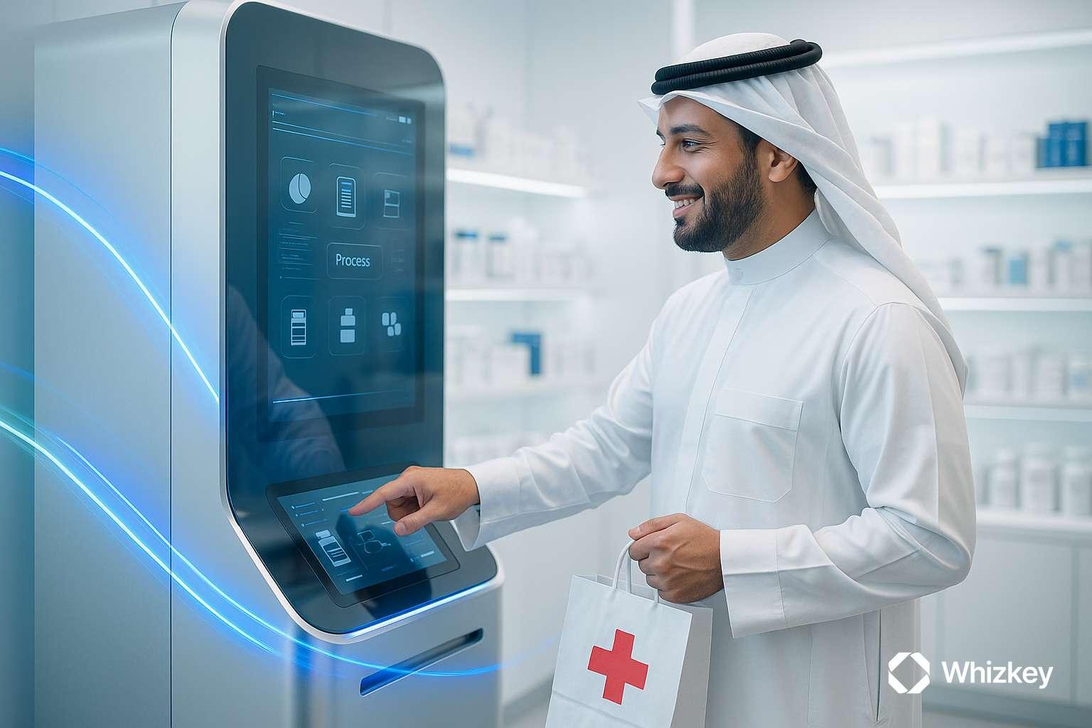 Kuwaiti professional using smart healthcare technology representing digital innovation in Kuwait’s medical sector