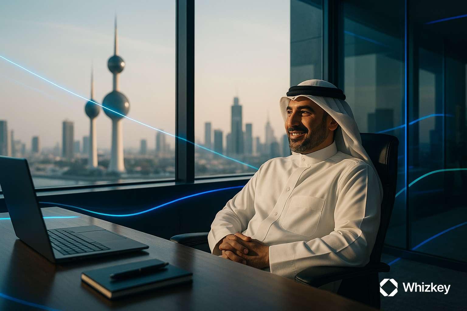 Kuwaiti executive embodying confidence and innovation driving Kuwait’s software transformation